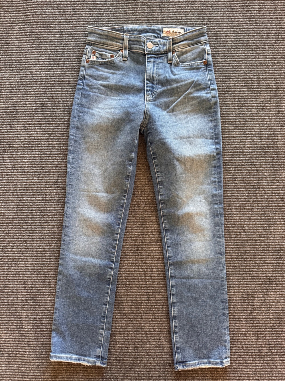 Ag Adriano Goldschmied Mari Crop Mid rise slim straight jeans women’s 24
